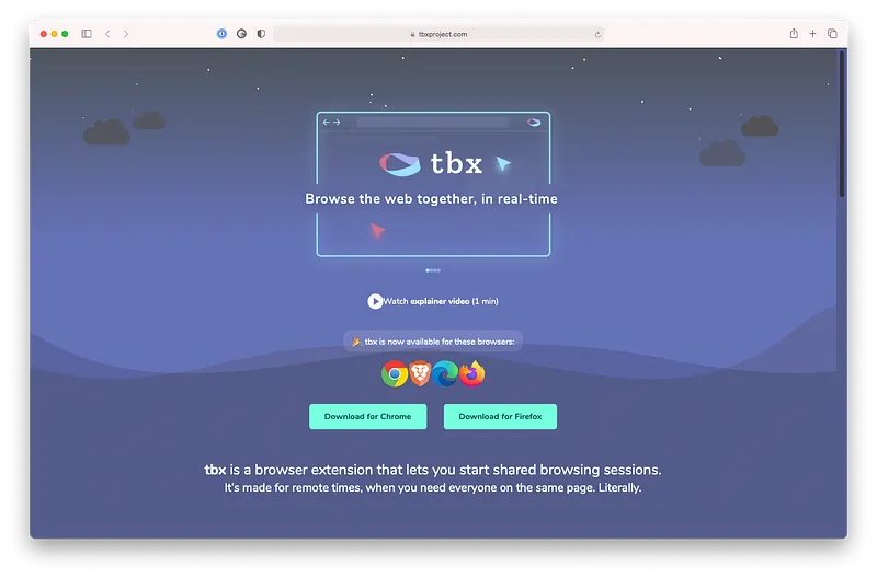 Screenshot of TBX showing two cursors together in a browser window